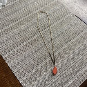 24’ stone pendant necklace gold